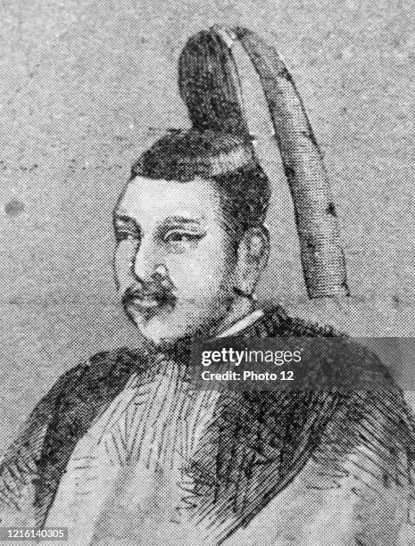 Portrait of Ashikaga Takauji founder and first shogun of the Ashikaga shogunate. Dated 14th Century.