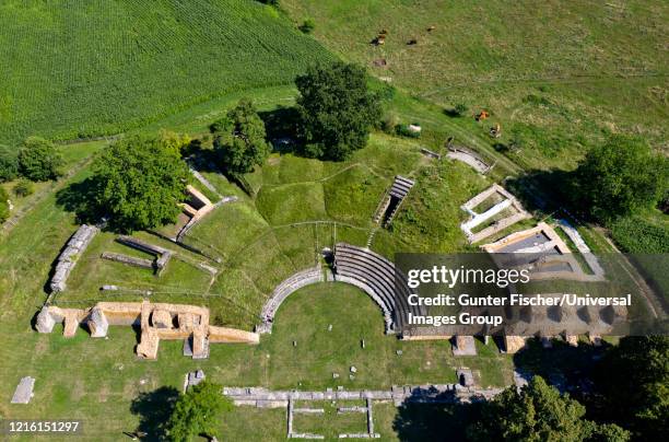 roman theatre of aventicum - avenches location stock pictures, royalty-free photos & images