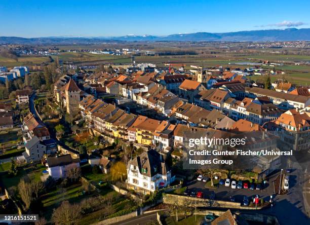 historical old town of avenches, canton of vaud, switzerland - avenches location stock pictures, royalty-free photos & images