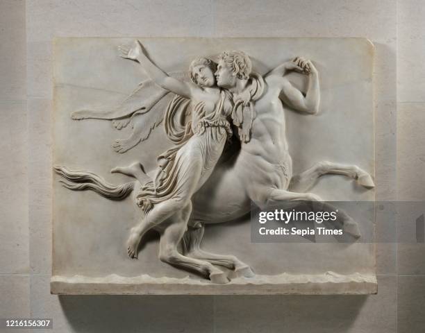 Nessus Abducting Dejanira, modeled 1814-15, carved 1821-23 or 1826, Danish, sculpted Rome, Marble, Overall : H. 39 1/2 x W. 49 1/2 x D. 5 3/4 in. ,...