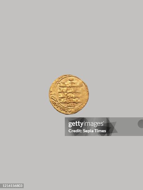 Coin, A.H. 493/A.D. 1099, Found Iran, Nishapur. Mint Iran, Nishapur, Gold, Diam. 7/8 in. , Coins, Issued at Nishapur by the Seljuq governor Sanjar,...