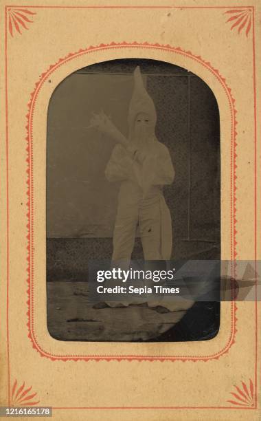 [Ku Klux Klansman], ca. 1869, Tintype, 8.1 x 4.9 cm , Photographs, Unknown , Almost immediately after the Civil War, hundreds of secret societies...