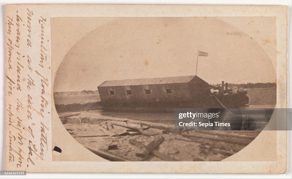 Hamilton's Floating Battery Moored at the End of Sullivan's Island the Night Before They Opened Fire upon Fort Sumter
