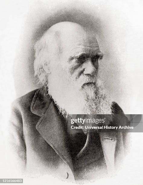 Charles Robert Darwin, 1809 English naturalist. From International Library of Famous Literature, published c.1900.