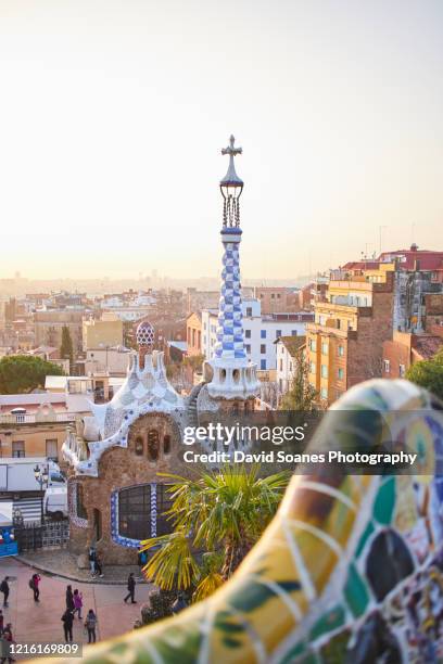 park guell in barcelona, spain - barcelona gaudi stock pictures, royalty-free photos & images