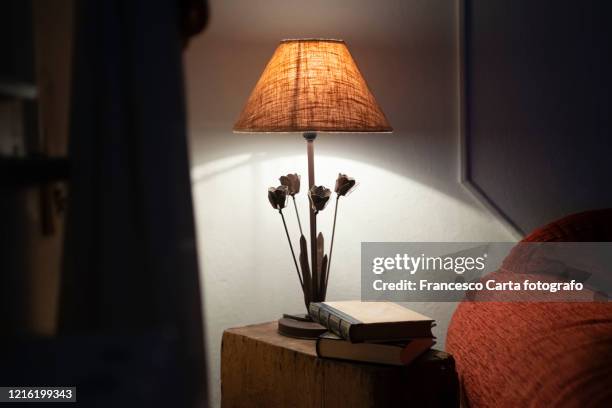 reading corner - lamp foto e immagini stock