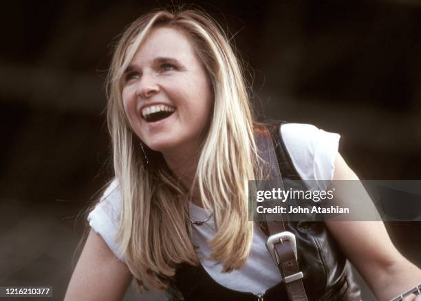 Singer, songwriter and guitarist Melissa Etheridge is shown performing on stage during a "live" concert appearance on July 30, 1989.