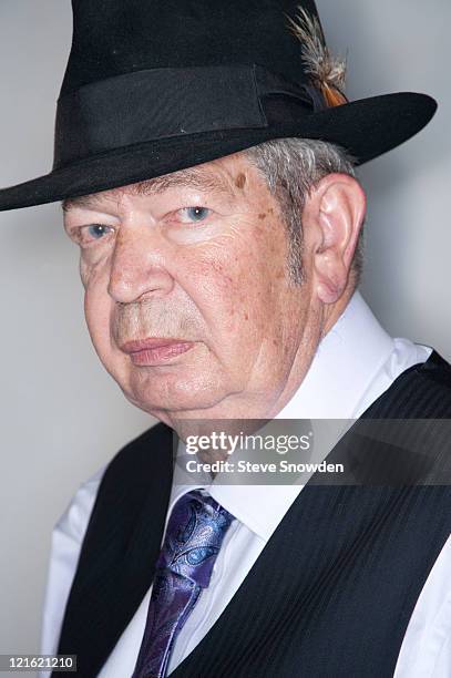 Richard "Old Man" Harrison from the History Channel's hit reality show Pawn Stars poses backstage during his visit to Route 66 Casino's Legends...