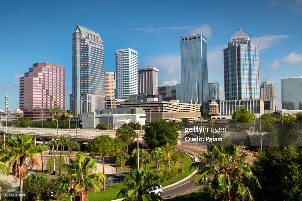 Tampa Florida USA downtown city skyline in the morning