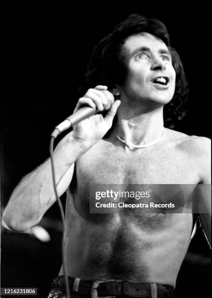 Bon Scott from the rock band AC/DC Live at Reading Festival In Reading, UK August 29, 1976