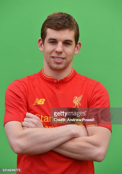 Jon Flanagan during a green screen shoot on April 03, 2016 in Liverpool, England.