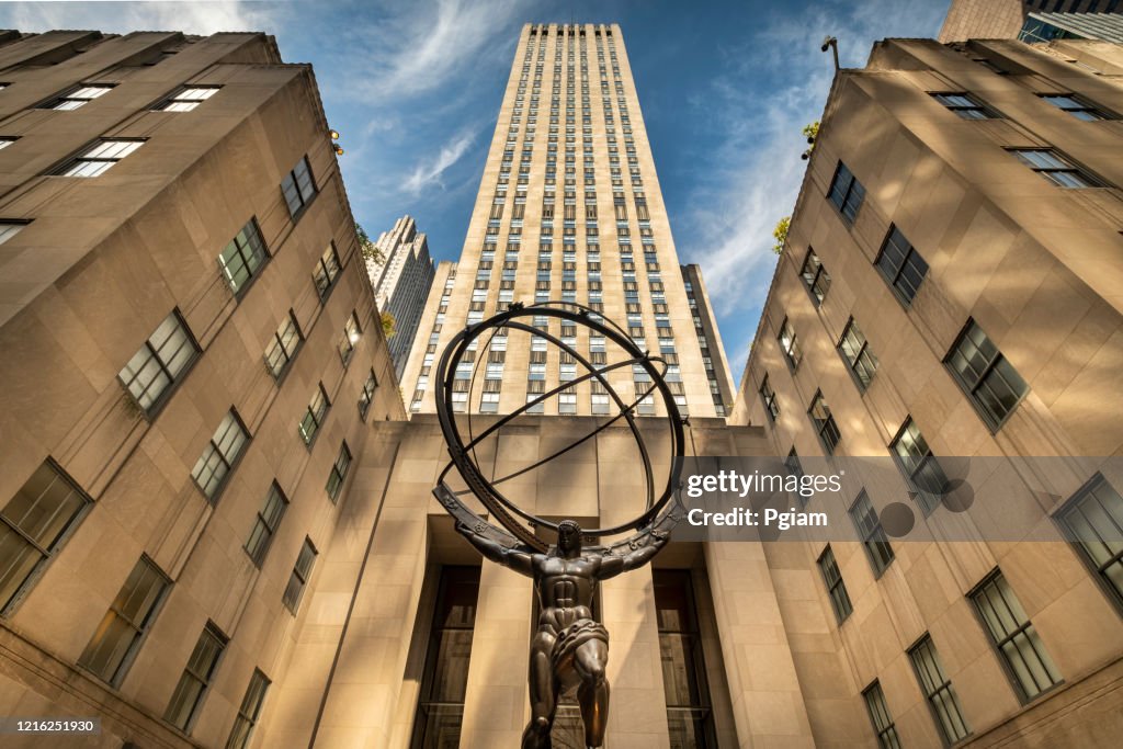 Rockefeller Center plaza in Manhattan New York USA