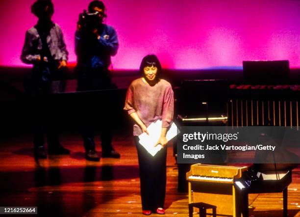 Singaporean Classical musician and composer Margaret Leng Tan performs onstage, during the 10th anniversary Bang On A Can Marathon, at Lincoln...