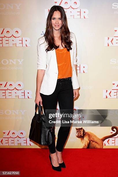 Nikki Phillips arrives at the "Zookeeper" Australian premiere at Event Cinemas at Westfield Bondi Junction on August 21, 2011 in Sydney, Australia.