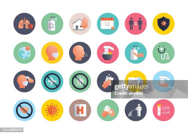 stockillustraties, clipart, cartoons en iconen met coronavirus 2019-ncov - vector flat icon - eenvoudig symbool, premium designelement van hoge kwaliteit - ademhalingsstelsel