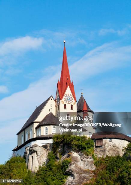 pilgrimage church, liebfrauenberg church on the liebfrauenberg, rankweil, vorarlberg, austria - rankweil stock pictures, royalty-free photos & images