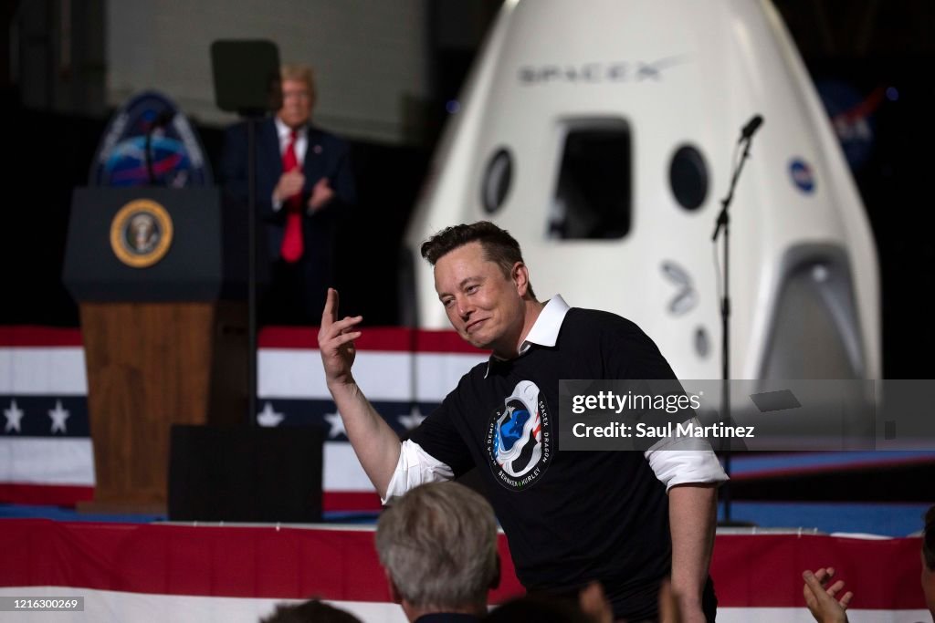 SpaceX Falcon-9 Rocket And Crew Dragon Capsule Launches From Cape Canaveral Sending Astronauts To The International Space Station