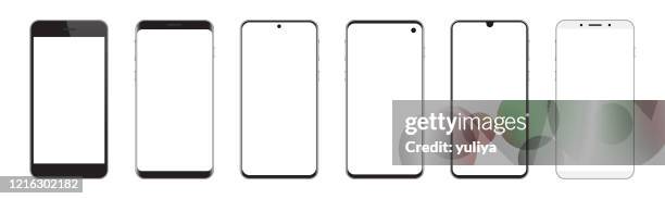 smartphone, mobile phone in black and silver colors, realistic vector illustration - camera viewfinder stock illustrations
