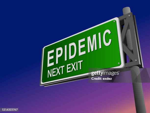 ilustraciones, imágenes clip art, dibujos animados e iconos de stock de señal de carretera de la epidemia corona - stop sign pole