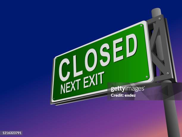 ilustraciones, imágenes clip art, dibujos animados e iconos de stock de señal de carretera de zona cerrada - stop sign pole