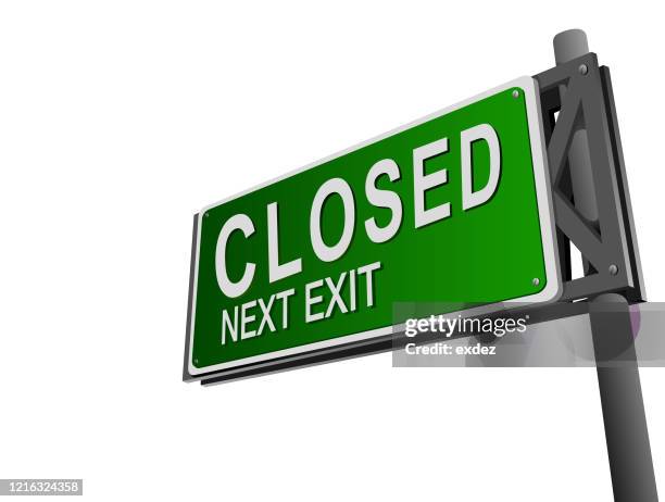 ilustraciones, imágenes clip art, dibujos animados e iconos de stock de señal de carretera de zona cerrada - stop sign pole