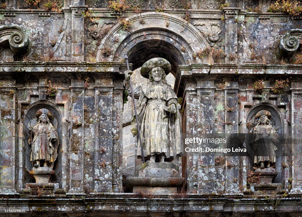 Escultura del apóstol Santiago, Catedral de Santiago de Compostela, Galicia, España