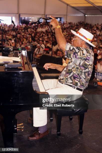 Ellis Marsalis perfroming at The Jazz & Heritage Festival held in New Orleans, Louisianna on May 7, 1995.