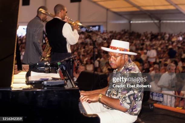 Ellis Marsalis perfroming at The Jazz & Heritage Festival held in New Orleans, Louisianna on May 7, 1995.