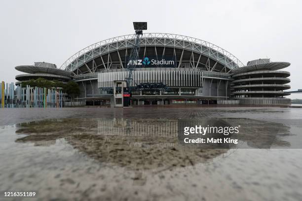 General view of ANZ Stadium on April 02, 2020 in Sydney, Australia. Sport and events held at the stadium continue to be postponed and cancelled under...