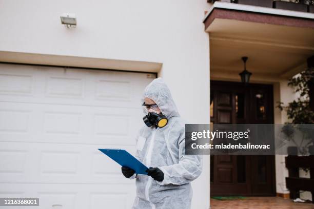 spraying, disinfection and decontamination - pest control equipment stock pictures, royalty-free photos & images