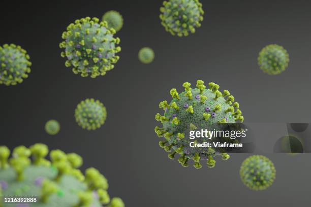 coronavirus pdb model scattered - norovirus fotografías e imágenes de stock
