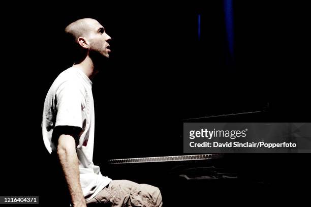 English jazz musician and pianist Matthew Bourne performs live on stage at the Royal Festival Hall in London on 12th November 2004.