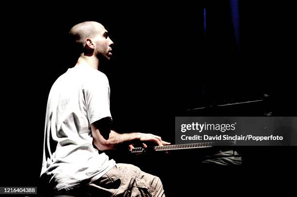 English jazz musician and pianist Matthew Bourne performs live on stage at the Royal Festival Hall in London on 12th November 2004.