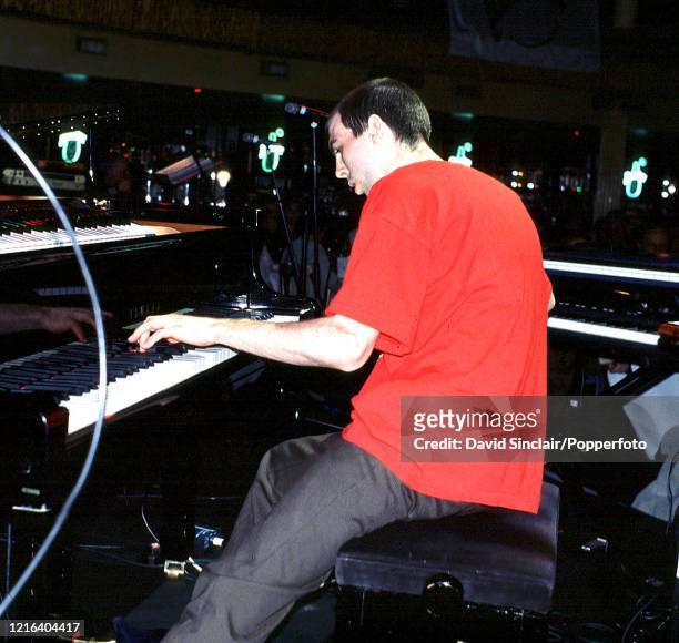 English jazz musician and pianist Matthew Bourne performs live on stage during the Perrier Jazz Awards at the Cafe de Paris in London on 5th April...