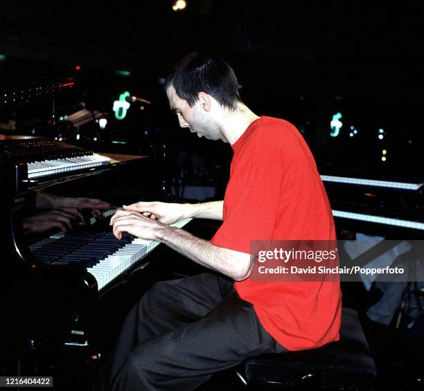 English jazz musician and pianist Matthew Bourne performs live on stage during the Perrier Jazz Awards at the Cafe de Paris in London on 5th April...