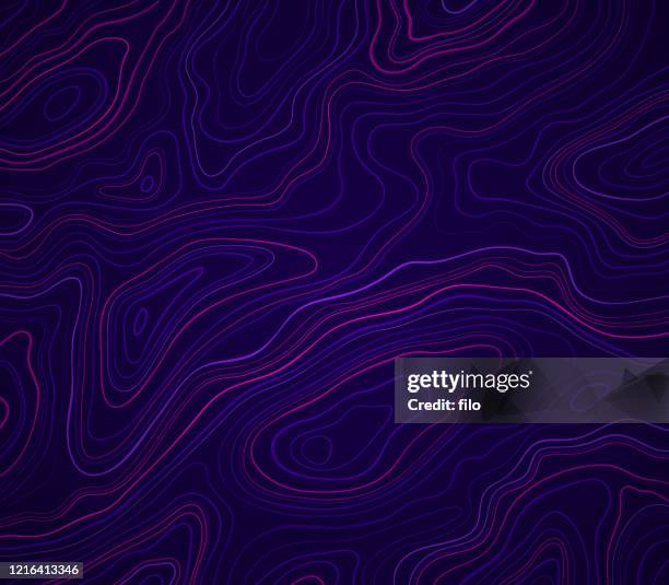 dark glow abstract topography - contour drawing stock illustrations