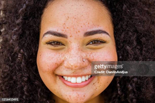 shot of young brazilian woman - close up stock pictures, royalty-free photos & images