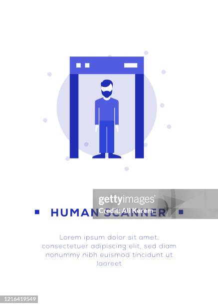 human scanner icon - x ray machine stock illustrations