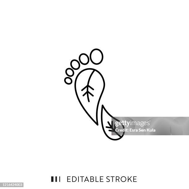 carbon footprint line icon with editable stroke and pixel perfect. - carbon footprint stock illustrations