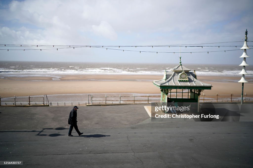 Blackpool's Deserted Golden Mile During Coronavirus Outbreak