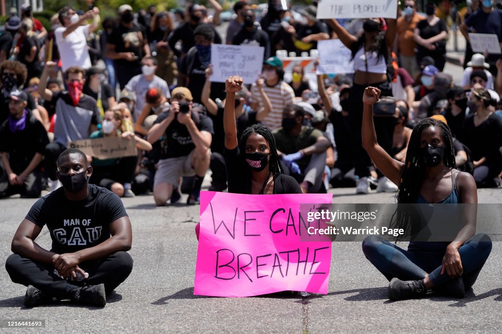 Black Lives Matter Holds Protest In Los Angeles After Death Of George Floyd