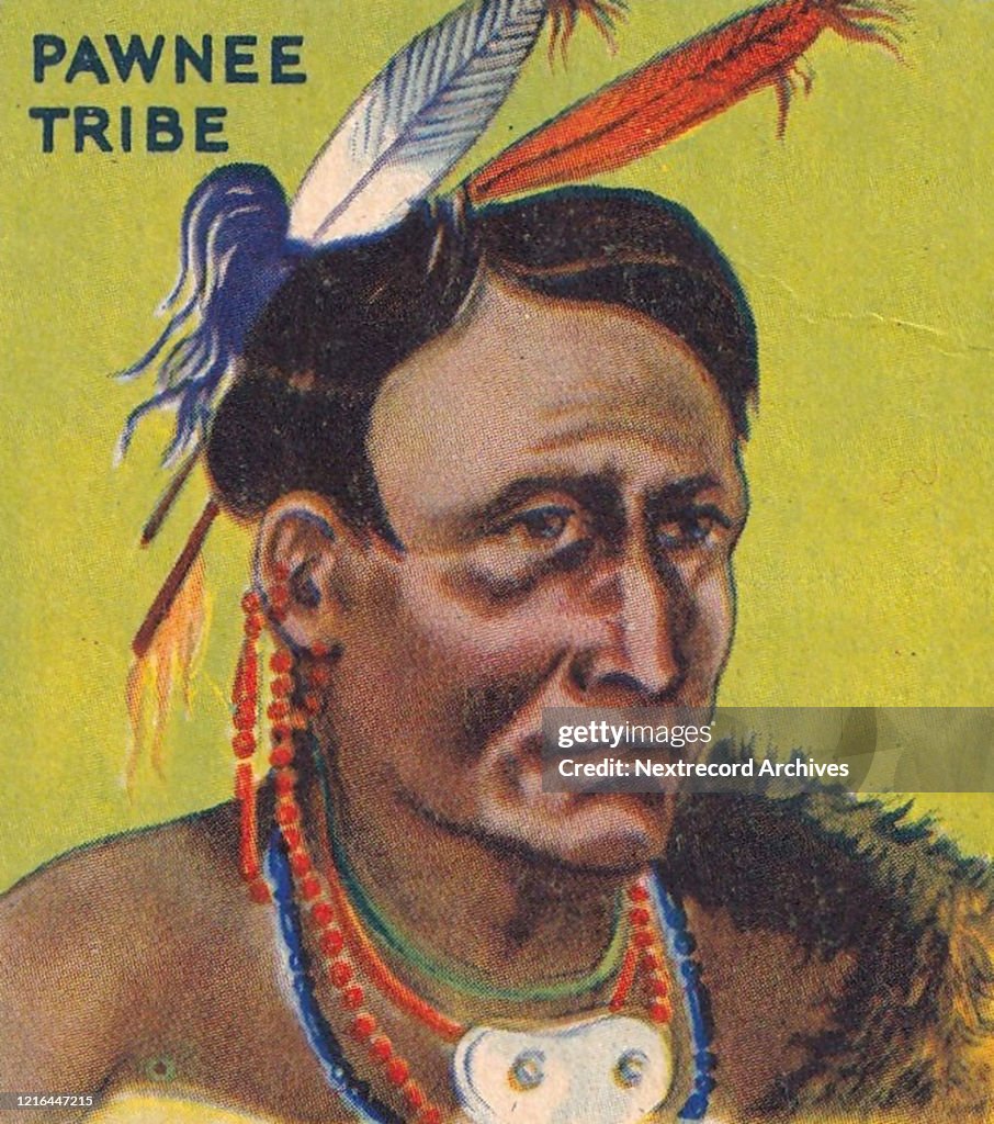 Vintage collectible gum trading card, Pawnee Tribe, Indian Chewing Gum, 1933