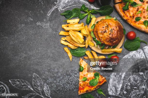 close up of fast food snacks - burger close up stock pictures, royalty-free photos & images