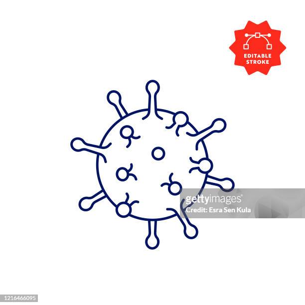virus line icon with editable stroke and pixel perfect. - coronavirus stock illustrations
