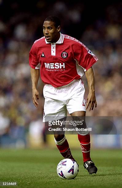 John Barnes of Charlton Athletic on the ball in the FA Carling Premiership match against Everton at Goodison Park in Liverpool, England. Everton won...