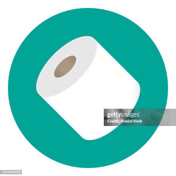 stockillustraties, clipart, cartoons en iconen met pictogram toiletpapier teal - bordje toilet