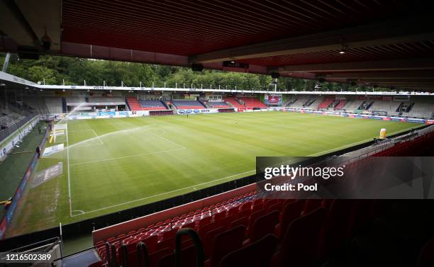 General view inside the stadium ahead of the Second Bundesliga match between 1. FC Heidenheim 1846 and FC Erzgebirge Aue at Voith-Arena on May 31,...