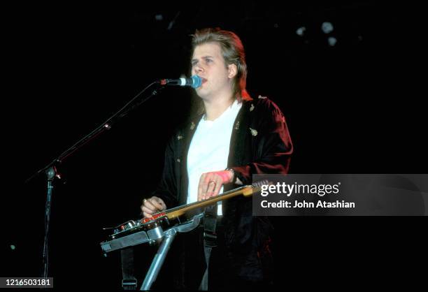 Singer, songwriter and guitarist Jeff Healey is shown performing on stage during a "live" concert appearance on October 7, 1993.