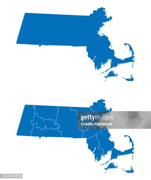 massachusetts map - massachusetts map stock illustrations