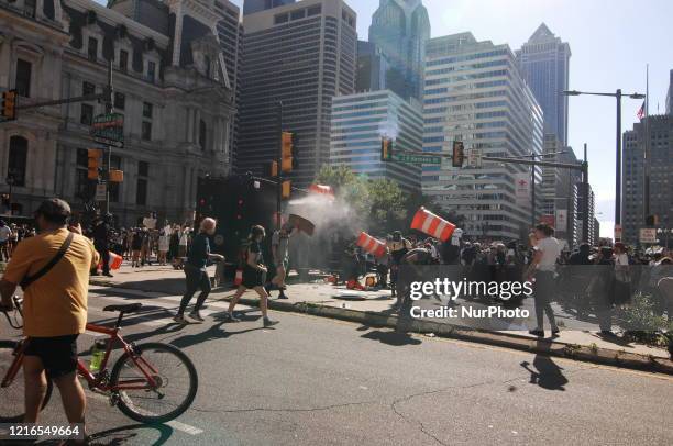 Police and protesters clash in Center City after a day of peaceful demonstrations as more than four-hundred years of systemic oppression and...